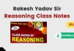 Rakesh Yadav Reasoning Class Notes