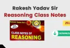 Rakesh Yadav Reasoning Class Notes