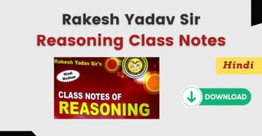 Rakesh Yadav Reasoning Class Notes