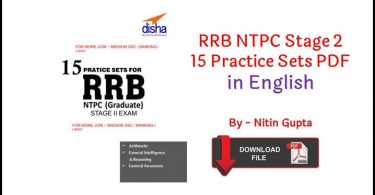 15 Practice Sets PDF for RRB NTPC Stage 2 Exam in English By Disha Publication Free Download