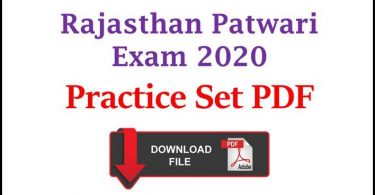Rajasthan Patwari Practice Set PDF