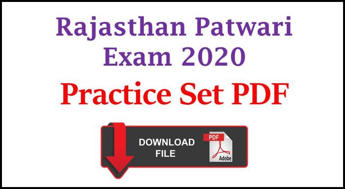 Rajasthan Patwari Practice Set PDF