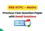 NTPC Math Previous Year Question Paper