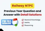 RRB NTPC Previous Year Question and Answer PDF